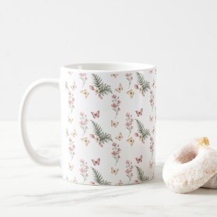 Enchanted Butterfly Garden Romantic Floral Pattern Kaffeetasse