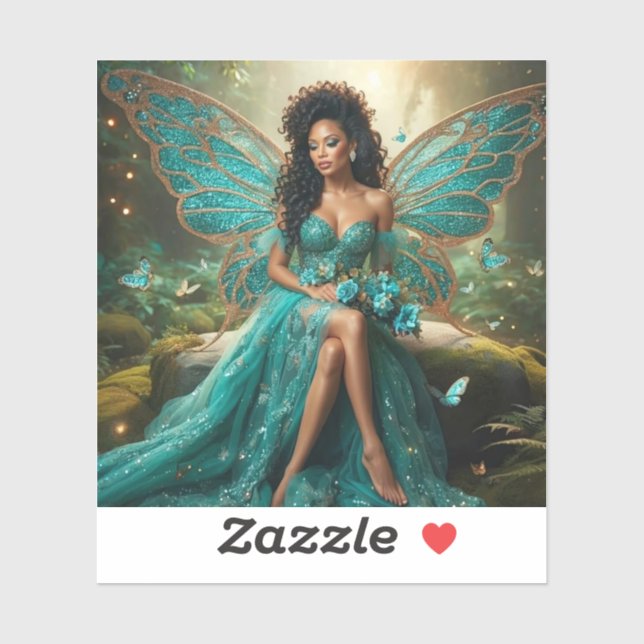 Enchanted Butterfly Queen in the Mystic Forest Aufkleber (Blatt)