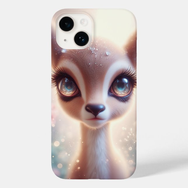 Enchanted Celestial Fawn Art Sparkling Galaxy Eyes Case-Mate iPhone Hülle (Rückseite)