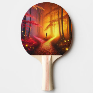 Enchanted Crossroads – Vibrant Autumn Forest Art P Tischtennis Schläger