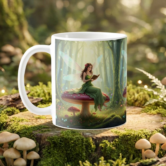 Enchanted Day Fairy Reading a Book Kaffeetasse (Von Creator hochgeladen)