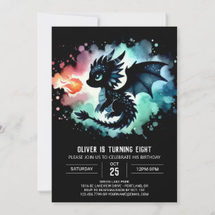 Enchanted Dragon Birthday Children Einladung