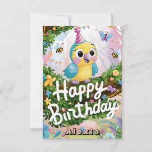 Enchanted Dreamy Parrot Digital Geburtstag Karte