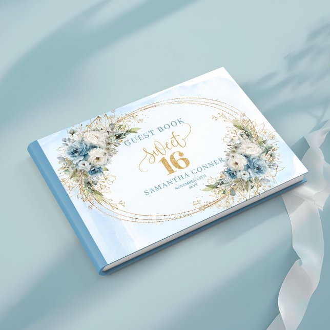 Enchanted Dusty Blue Greenery Sweet Sixteen Guest  Gästebuch (Enchanted Dusty Blue Greenery Sweet Sixteen Guest Book)