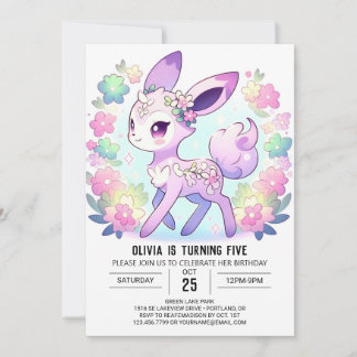 Enchanted Elegant Deer Digital Geburtstag Einladung