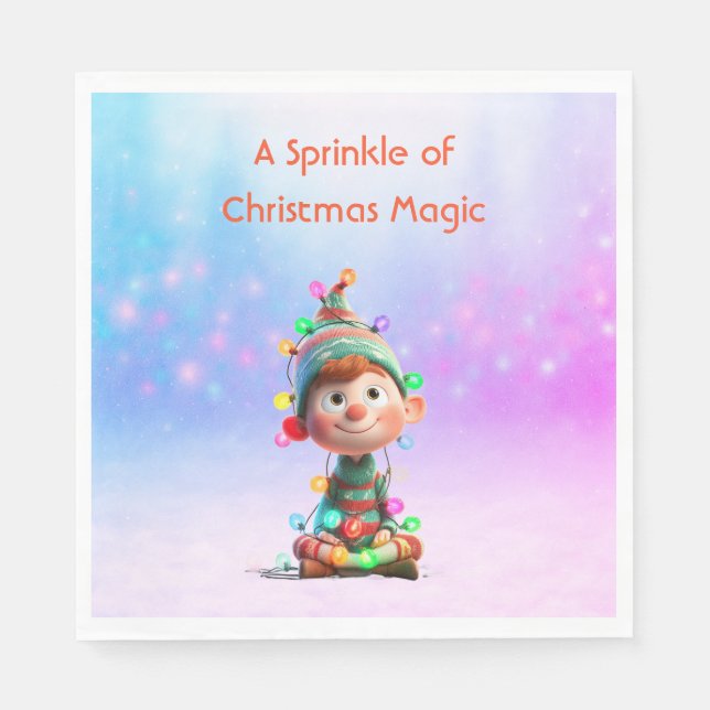 Enchanted Elf | North Pole Christmas  Serviette (Vorderseite)
