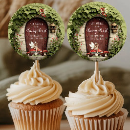 Enchanted Fairy First Birthday Thank You Runder Aufkleber