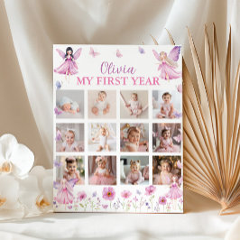 Enchanted Fairy Floral First Year Photo Milestone Poster