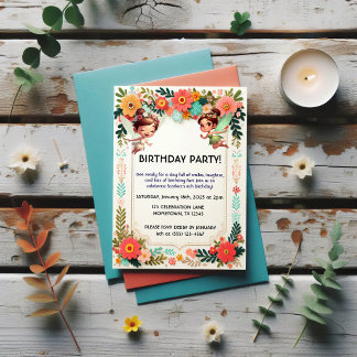 Enchanted Fairy Floral zum Geburtstag Einladungen