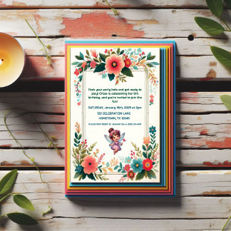 Enchanted Fairy Floral zum Geburtstag Einladungen