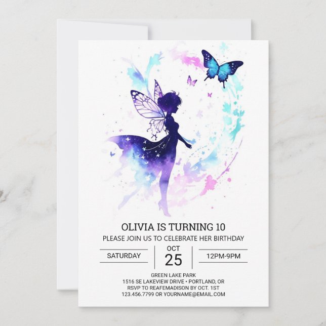 Enchanted Fairy Garden Geburtstagsfeier Einladung (Vorderseite)