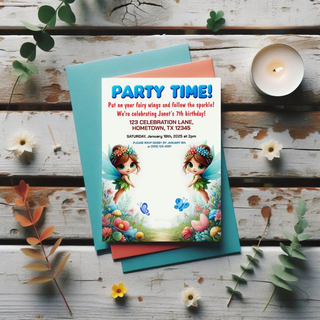 Enchanted Fairy Garden Geburtstagsparty Einladunge Einladung (Von Creator hochgeladen)