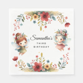 Enchanted Fairy Garden Girl Birthday Party Serviette