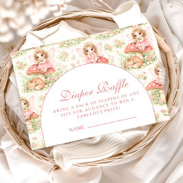 Enchanted Fairy Girl Baby Shower Diapper Raffle Begleitkarte