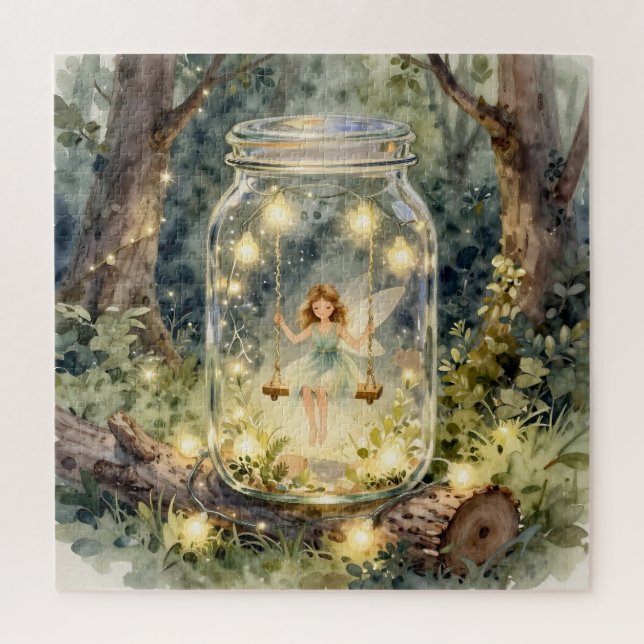 Enchanted Fairy in a Jar in a Magical Forest Puzzle (Vertikal)