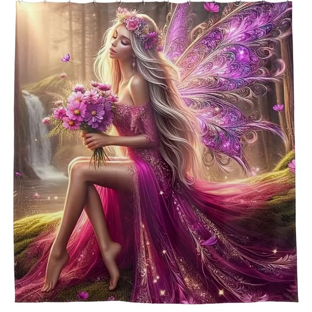 Enchanted Fairy in the Forest Duschvorhang (Vorderseite)