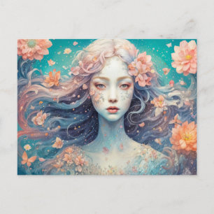 Enchanted Flower Nymph in Bloom Postkarte