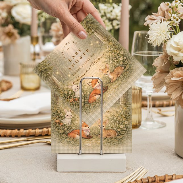 Enchanted Forest Baby Animals Baby Shower Serviette (Von Creator hochgeladen)