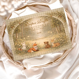 Enchanted Forest Baby Animals Diapper Raffle Begleitkarte