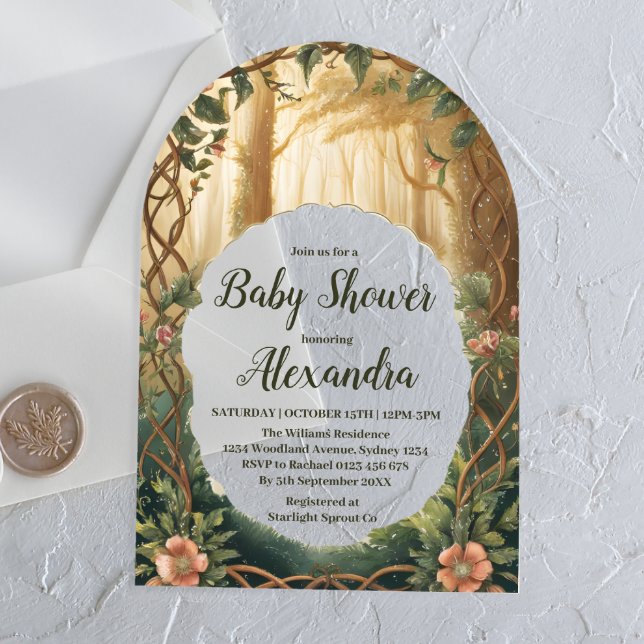 Enchanted Forest  Baby Shower Acryleinladungen (Von Creator hochgeladen)