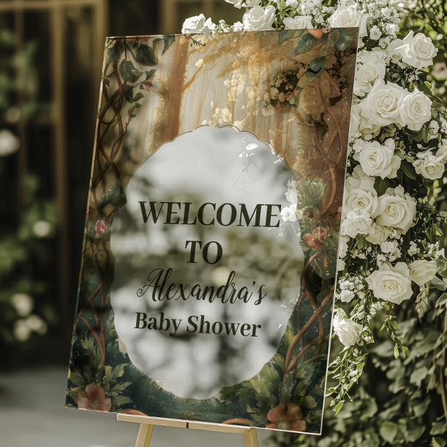 Enchanted Forest  Baby Shower Acrylschild (Von Creator hochgeladen)