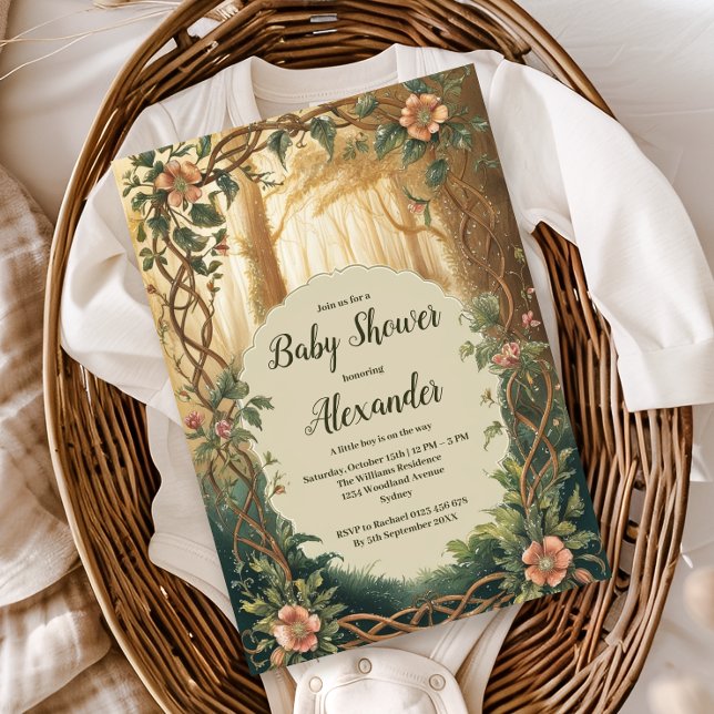 Enchanted Forest Boy Baby Shower  Einladung (Von Creator hochgeladen)