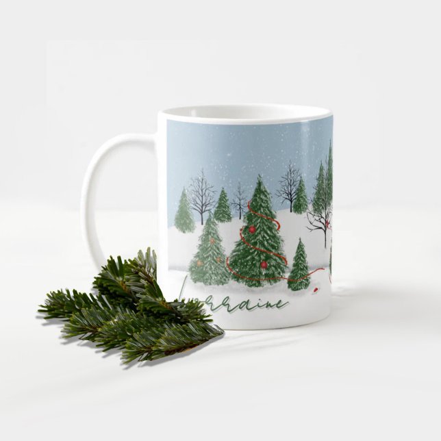 Enchanted Forest Christmas Day Mug Kaffeetasse (Von Creator hochgeladen)