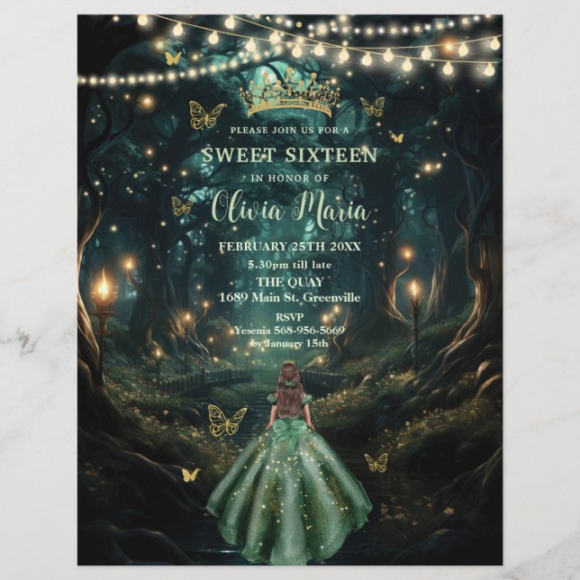 Enchanted Forest Emerald Green Dress Sweet 16 15 (Vorderseite)