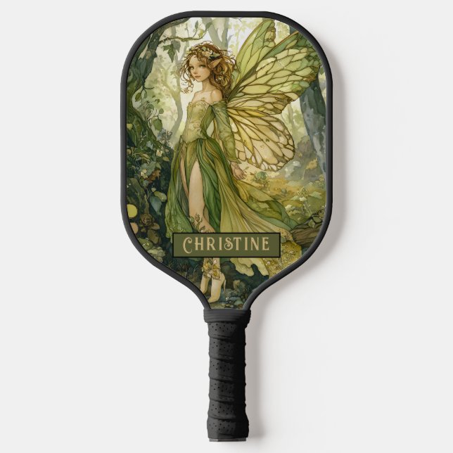 Enchanted Forest Fairy Personalized  Pickleball Schläger (Vorderseite)