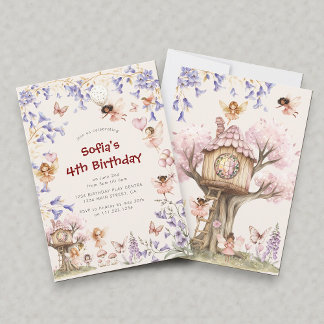 Enchanted Forest Fairy Treehouse Birthday Invite Einladung