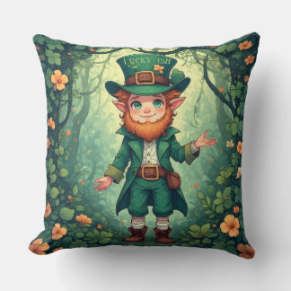 Enchanted Forest Leprechaun Luckyish Nursery Decor Kissen