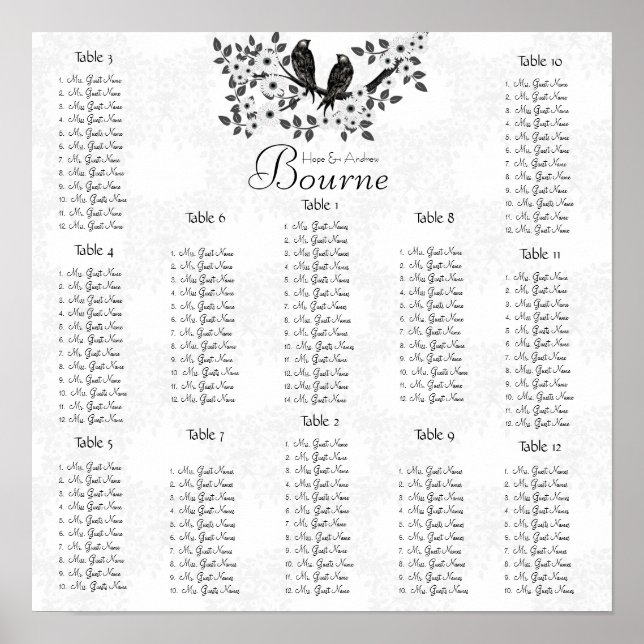 Enchanted Forest Love Bird Wedding Poster (Vorne)
