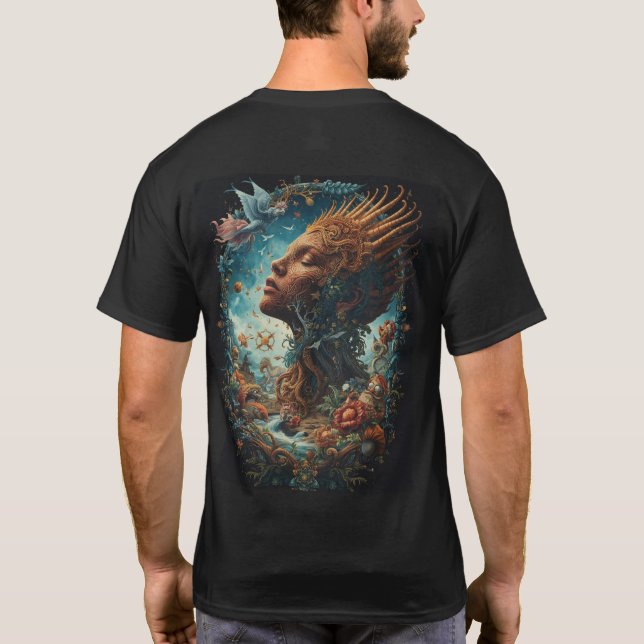 Enchanted Forest Queen Surreal Fantasy Art T-Shirt (Rückseite)