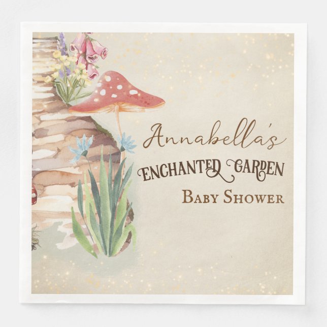 Enchanted Garden Baby Shower Serviette (Vorderseite)