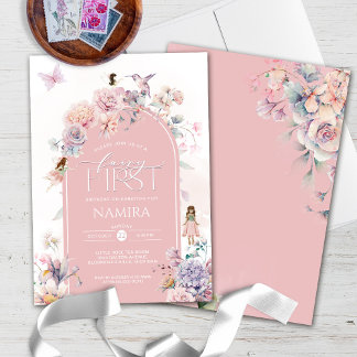 Enchanted Garden Fairies Fairy Erster Geburtstag Einladung