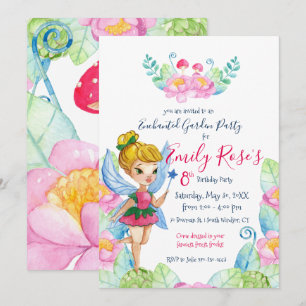 Enchanted Garden Fairy Birthday Einladung