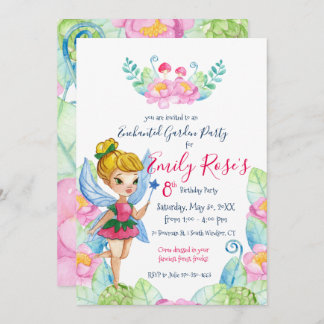 Enchanted Garden Fairy Birthday Einladung