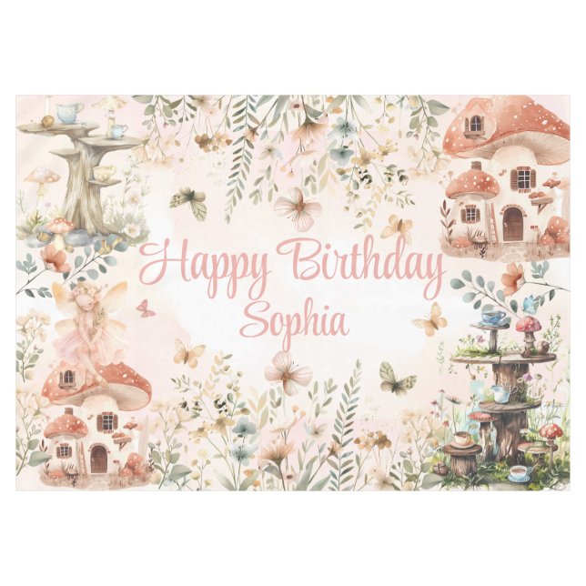 Enchanted Garden Fairy Tablecloth Tischdecke (Vorderseite (Horizontal))