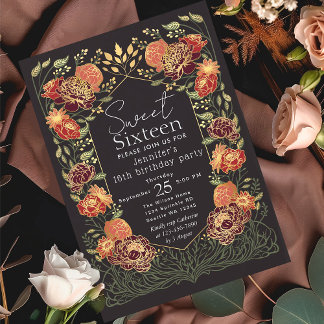 Enchanted Garden Floral Sweet 16 Geburtstag Einladung