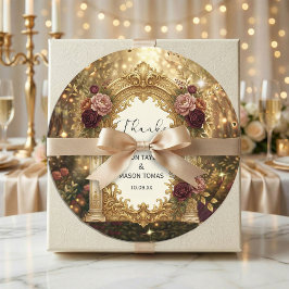 Enchanted Garden Gate Wedding  Runder Aufkleber