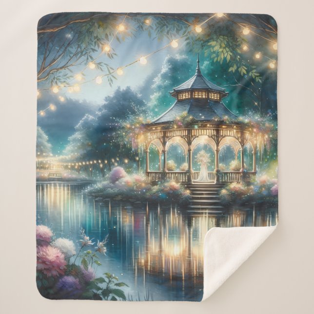 Enchanted Garden Gazebo Twilight Reflection Sherpadecke (Vorderseite)