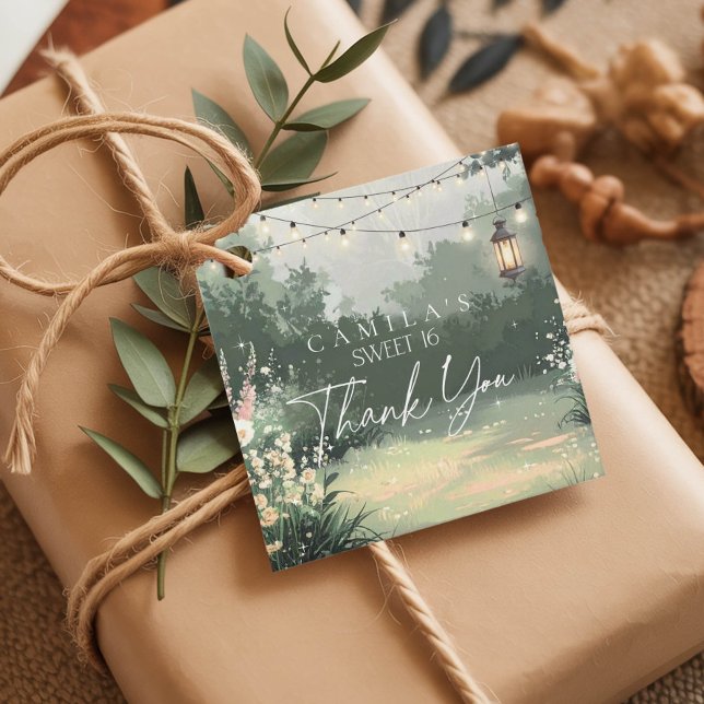 Enchanted Garden Sweet 16 Danke Pink ID1163 Geschenkanhänger (Von Creator hochgeladen)