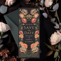 Enchanted Garden Wedding Save the Date Red
