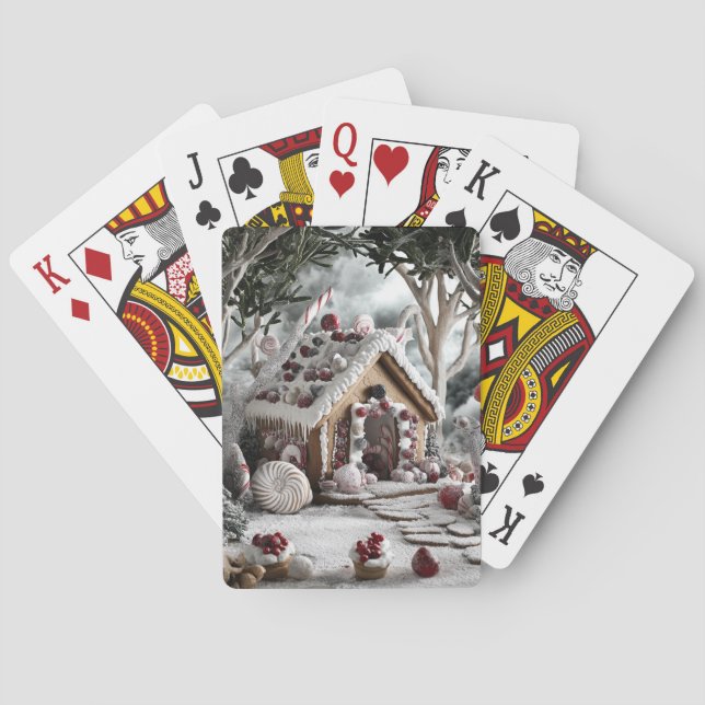 Enchanted Gingerbread Cottage Winter Playing Cards Spielkarten (Rückseite)