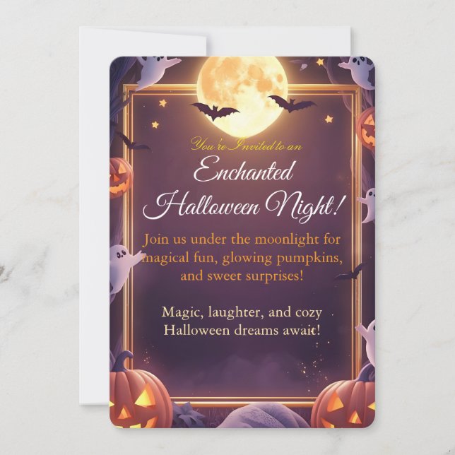 Enchanted Halloween Night Invitation Card Einladung (Vorderseite)