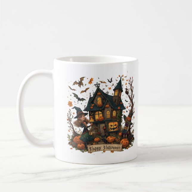 Enchanted Haunted House Halloween Kaffeetasse (Links)
