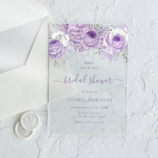 Enchanted Lavender Bridal Shower Acryleinladungen