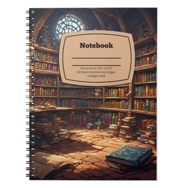 Enchanted Library Notebook - Book Lover's Journal Notizblock (Vorderseite)