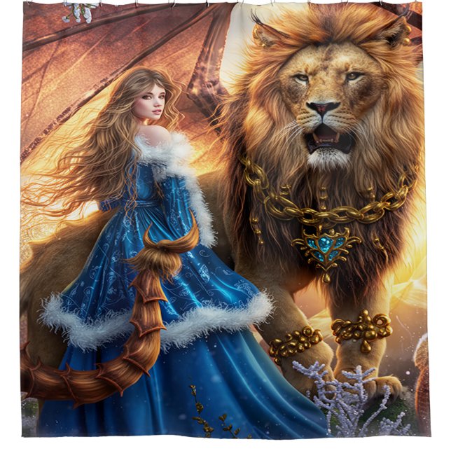 Enchanted Lion Guardian Princess Duschvorhang (Vorderseite)