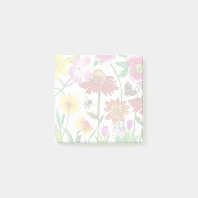 Enchanted Meadow Wildflower Art Sticky Notes Post-it Klebezettel (Vorderseite)